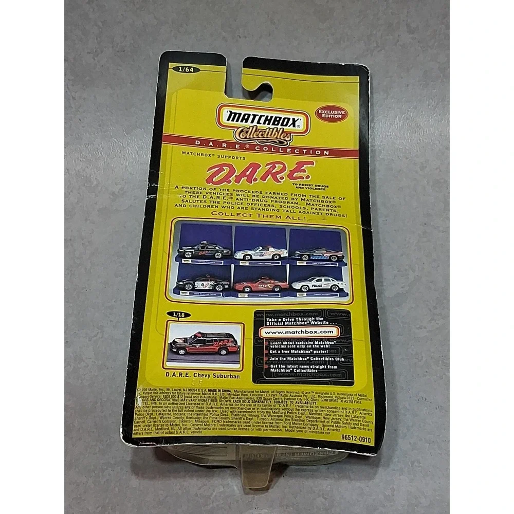Matchbox Collectibles 1999 DARE D.A.R.E. Medford Police New Jersey 1985 Camaro